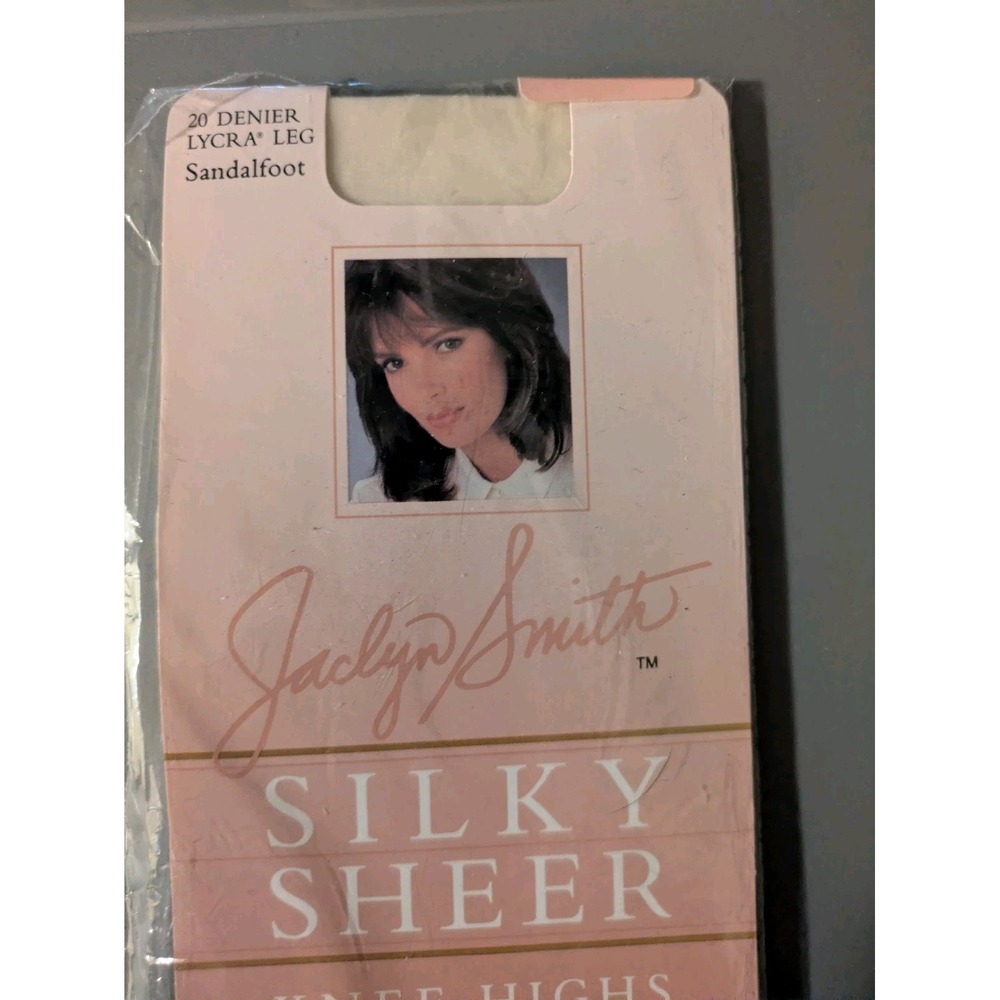 VTG `90 Jaclyn Smith Silky Sheer Natural Knee Highs Size 8.5 To 11